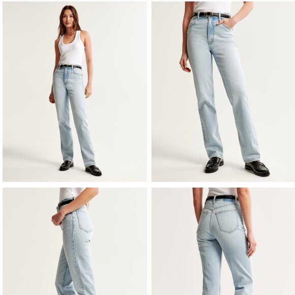 Abercrombie & Fitch Denim - Ultra High Rise 90s Straight Jean Distressed